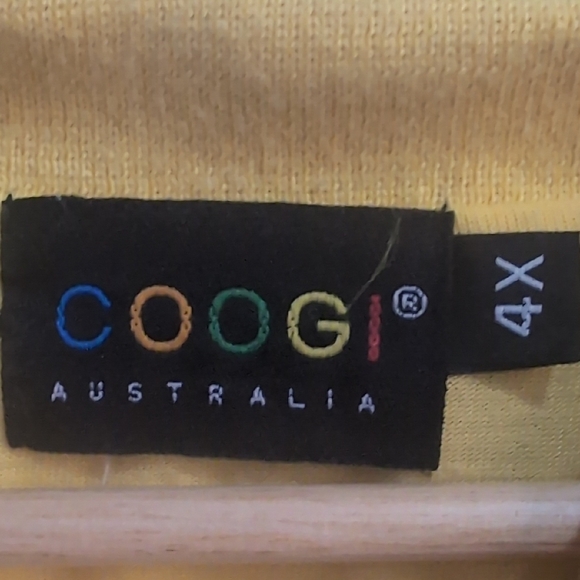 COOGI Yellow Long-Sleeve Striped Rugby Polo Yellow/Red/Black Men's Size 4X - Picture 2 of 6